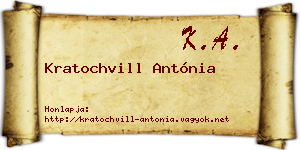 Kratochvill Antónia névjegykártya